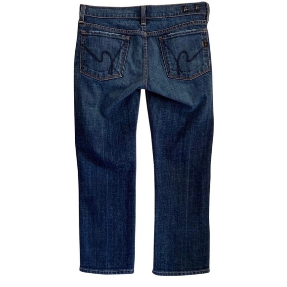 CITIZENS OF HUMANITY Kelly Low Waist Cropped Stretch Dark Wash Jeans 26 Vintage - Picture 2 of 8